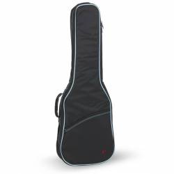 Funda Guitarra Electrica 10mm Pe Ref. 33-E Mochila Sin Logo Negro y Turquesa